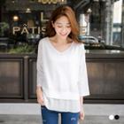 V-neck Layered Cross Back Top