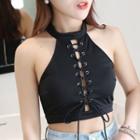 Lace-up Cropped Halter Top