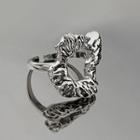 Irregular Alloy Open Ring 1pc - Silver - One Size