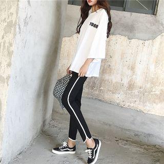 Set: 3/4-sleeve Numbering T-shirt + Leggings
