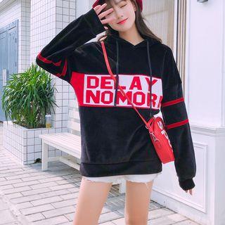 Lettering Pleuche Hoodie