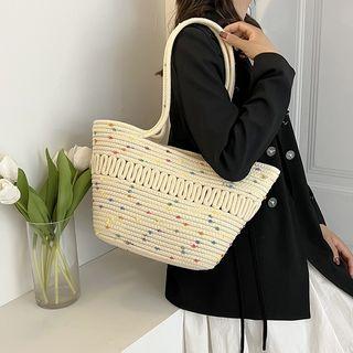 Dotted Woven Tote Bag