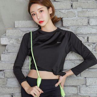Mesh Panel Long-sleeve Sports T-shirt