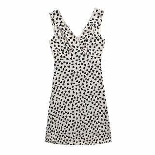 Sleeveless Heart Print Mini Sheath Dress