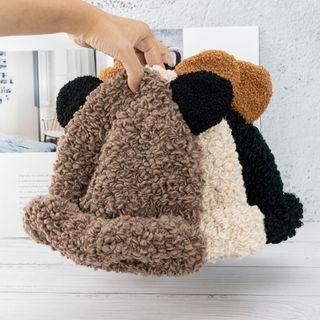 Bear Ear Fluffy Beanie