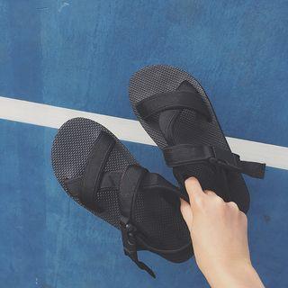 Cross Strap Buckled Sandals