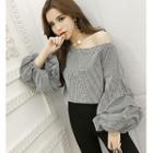 Off-shoulder Lantern-sleeve Top