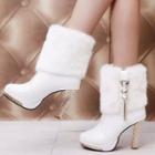 High-heel Crystal Fleece-lining Short Boots