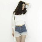 3/4-sleeve Long Blouse