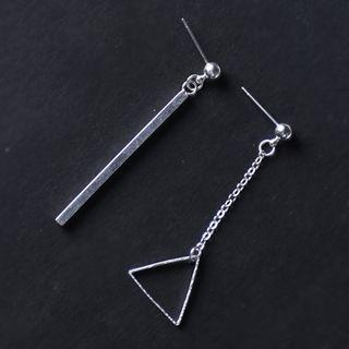 Non-matching Geometric Sterling Silver Drop Earrings