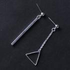 Non-matching Geometric Sterling Silver Drop Earrings