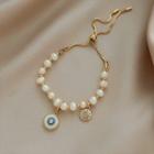 Star Faux Pearl Alloy Bracelet Bracelet - Gold & White - One Size