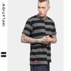 Striped Asymmetric Short-sleeve T-shirt