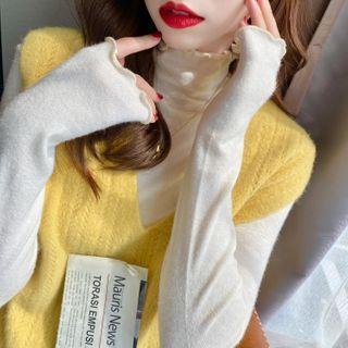 High-neck Slim-fit Knit Top In 5 Colors