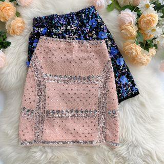 Sequin A-line Mini Skirt Pink - One Size