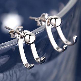 Bead Stud Earring 1 Pair - Earrings - Silver - One Size