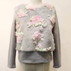Floral Sweatshirt Gray - One Size