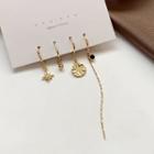 Set Of 4: Earring Set - Gold - One Size
