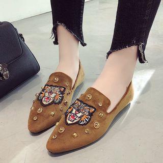 Studded Embroidery Flats