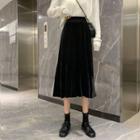 High-waist Velvet Fish Tail Skirt