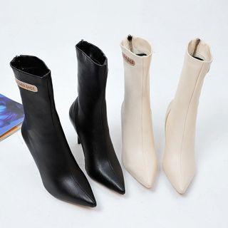 Applique High Heel Short Boots