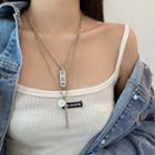 Lettering Stick Pendent Layered Chain Necklace Necklace - As Shown In Figure - One Size