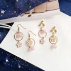 Non-matching Alloy Sakura & Bead Dangle Earring
