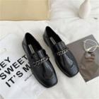 Block Heel Chained Loafers