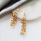 Faux Crystal Alloy Dangle Earring 1 Pair - S925 Silver - Gold - One Size