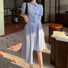 Short Sleeve Asymmetric A-line Shirtdress
