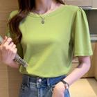 Short-sleeve Beaded Bow-back T-shirt