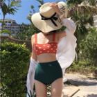 High Waist Color Block Bikini