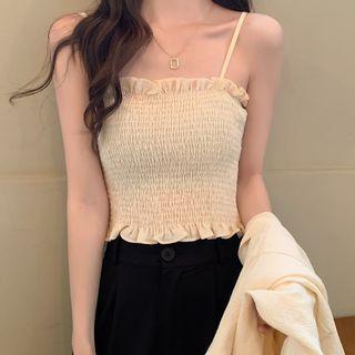 Set: Plain Shirt + Cropped Camisole Top