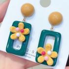Acrylic Flower Rectangle Dangle Earring 1 Pair - As Shown In Figure - One Size