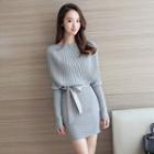 Batwing Sleeve Mini Sweater Dress