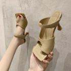 Asymmetric-strap Heel Sandals