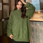 Cable-knit Sweater / A-line Skirt