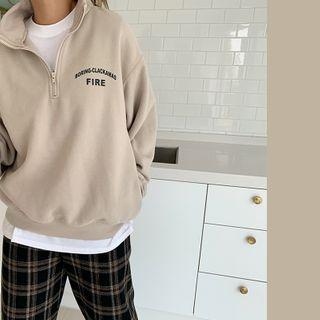 Letter-detail Anorak Pullover