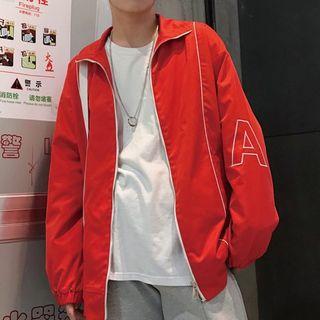 Letter Patch Zip Jacket
