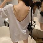 Chained Open-back T-shirt White - One Size