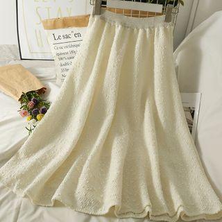 Grainy High-neck Midi Skirt