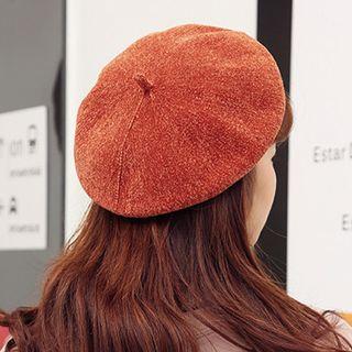 Chenille Yarn Beret Hat