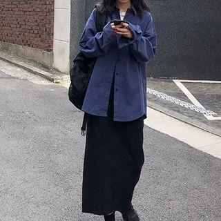 Corduroy Shirt Jacket / Midi Shift Skirt
