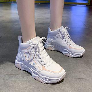 Heart Cutout Platform High-top Sneakers