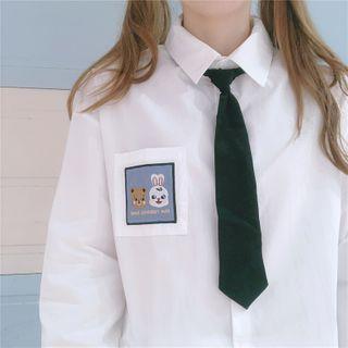 Rabbit Applique Shirt White - One Size