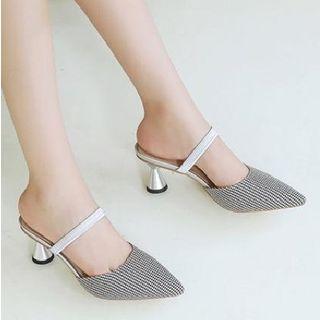 Pointy-toe High-heel Slide Sandals