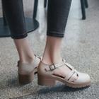 Closed-toe Chunky-heel Sandals