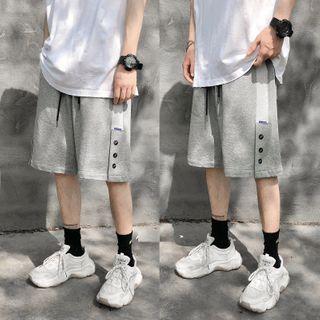 High-waist Button Accent Shorts