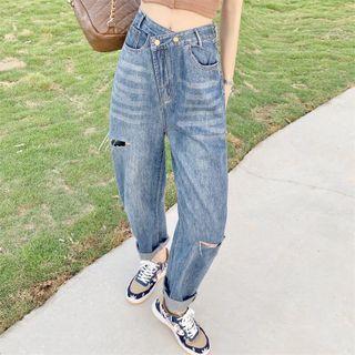 Ripped Jeans High-waist Pants
