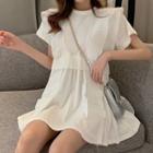 Ruffle Trim Ruched Dress